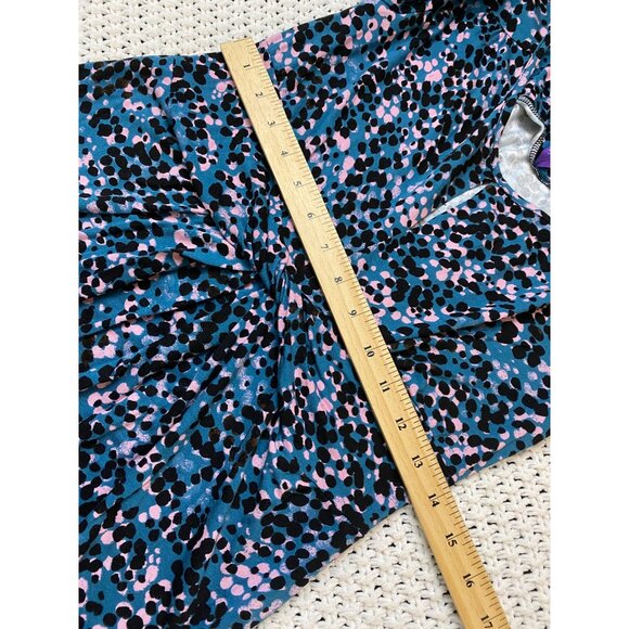 Seraphine Blue Abstract Maternity Dress Women Size 4 3/4 Sleeve Jersey Stretch - Picture 8 of 16